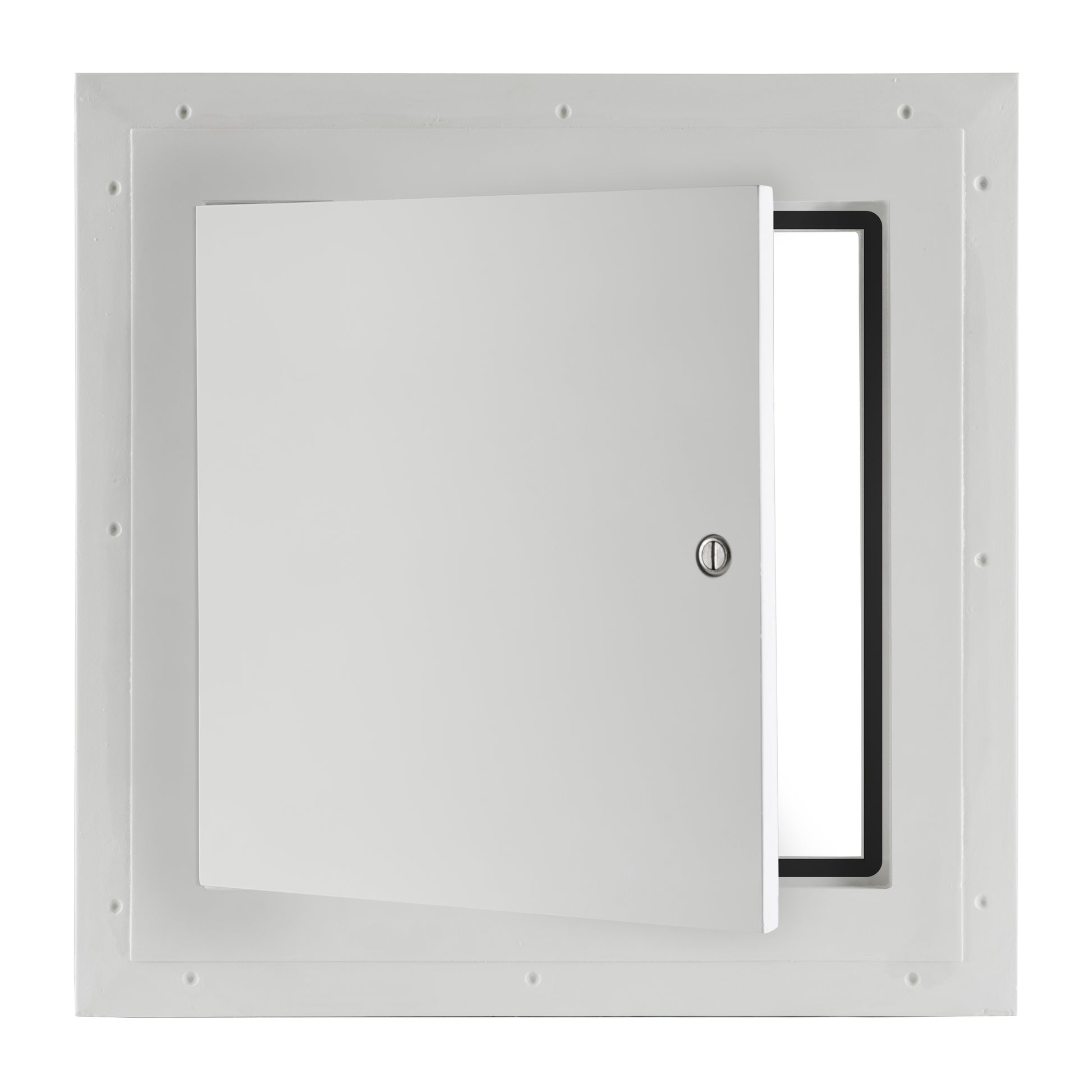 GFRG square hinged access panel with flush mount and neoprene gasket for drywall and ceiling installations