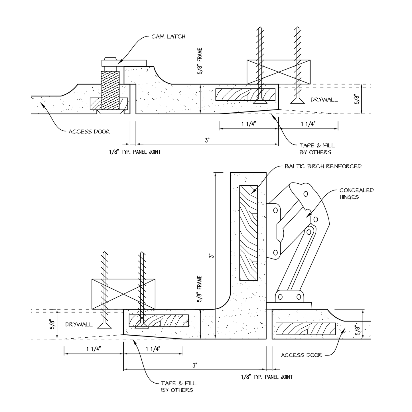 Section view Hinged GFRG Radius corner