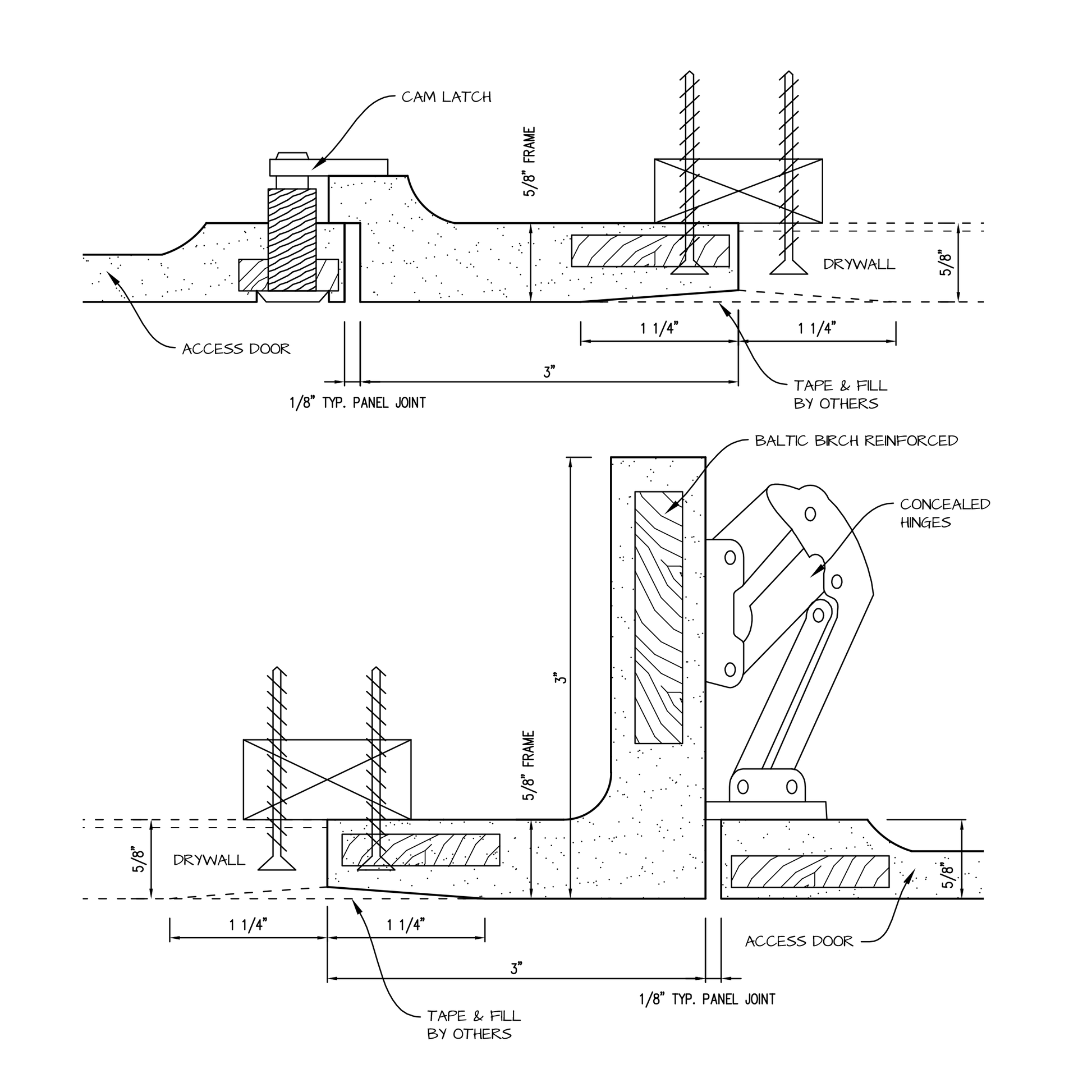 Section view Hinged GFRG Radius corner