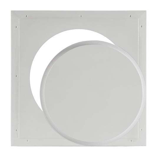 Round pop-out access panel with sleek design for interior walls